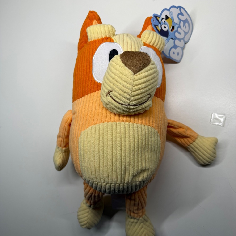 Bluey Bingo Corduroy Plush Stuffed Animal Orange Textured Toy 15" New with Tags